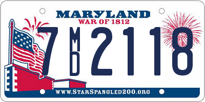 MD license plate 7MD2118