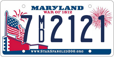 MD license plate 7MD2121