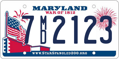 MD license plate 7MD2123