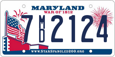 MD license plate 7MD2124