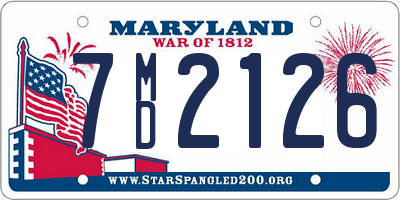 MD license plate 7MD2126