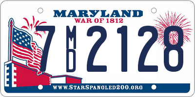 MD license plate 7MD2128