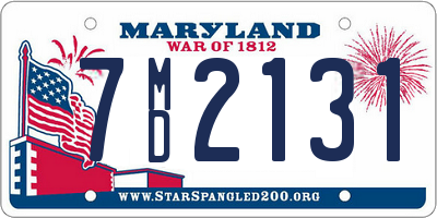 MD license plate 7MD2131