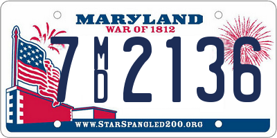 MD license plate 7MD2136