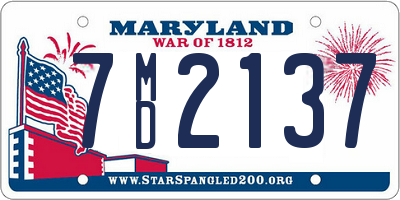 MD license plate 7MD2137