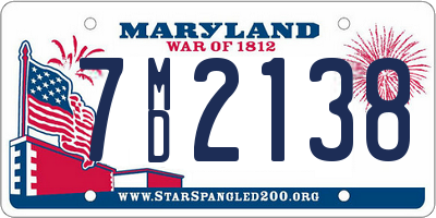 MD license plate 7MD2138
