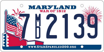 MD license plate 7MD2139