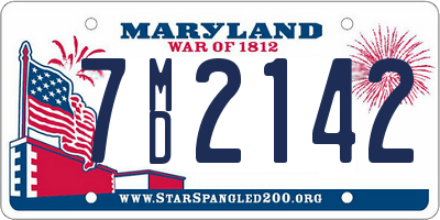 MD license plate 7MD2142