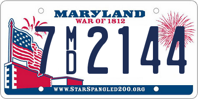 MD license plate 7MD2144