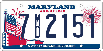 MD license plate 7MD2151