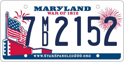 MD license plate 7MD2152