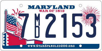 MD license plate 7MD2153