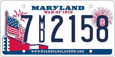 MD license plate 7MD2158
