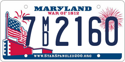 MD license plate 7MD2160