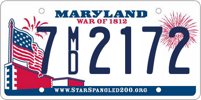MD license plate 7MD2172
