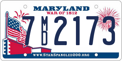 MD license plate 7MD2173