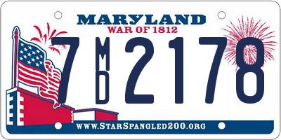 MD license plate 7MD2178