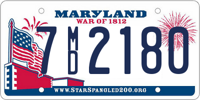 MD license plate 7MD2180
