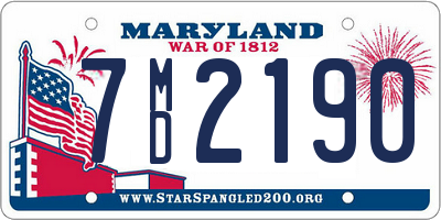MD license plate 7MD2190