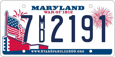 MD license plate 7MD2191