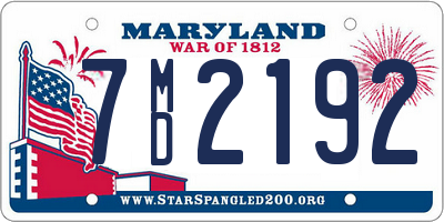 MD license plate 7MD2192