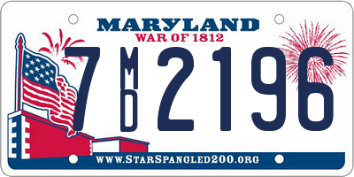 MD license plate 7MD2196