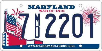 MD license plate 7MD2201