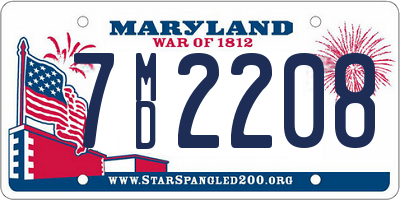 MD license plate 7MD2208