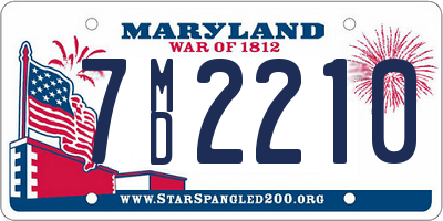 MD license plate 7MD2210