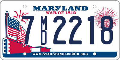 MD license plate 7MD2218