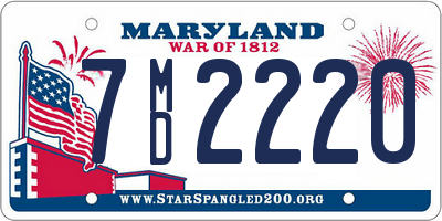 MD license plate 7MD2220