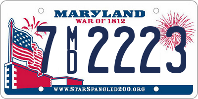 MD license plate 7MD2223