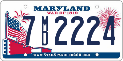 MD license plate 7MD2224