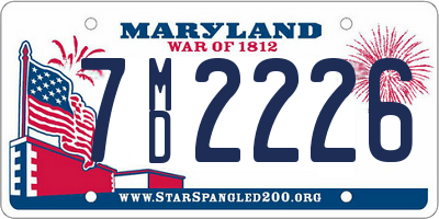 MD license plate 7MD2226