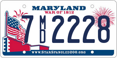 MD license plate 7MD2228
