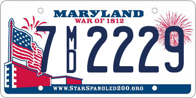 MD license plate 7MD2229