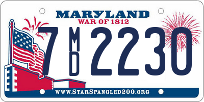 MD license plate 7MD2230