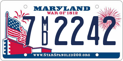 MD license plate 7MD2242