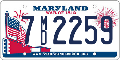 MD license plate 7MD2259
