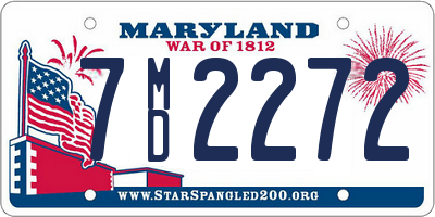 MD license plate 7MD2272