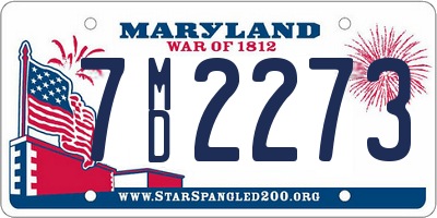MD license plate 7MD2273