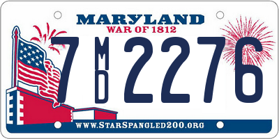 MD license plate 7MD2276