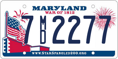 MD license plate 7MD2277