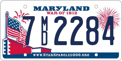 MD license plate 7MD2284
