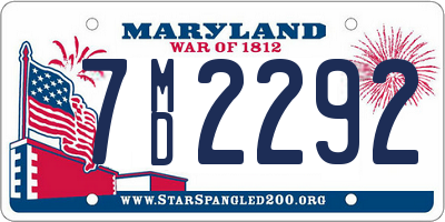 MD license plate 7MD2292