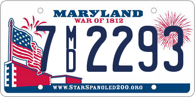 MD license plate 7MD2293
