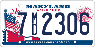 MD license plate 7MD2306