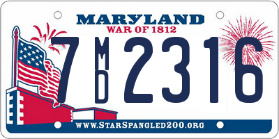 MD license plate 7MD2316