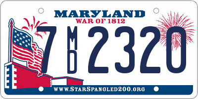 MD license plate 7MD2320