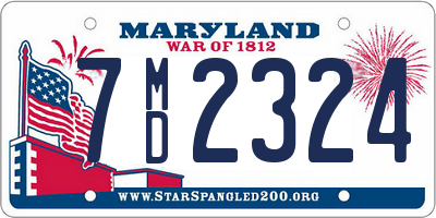 MD license plate 7MD2324